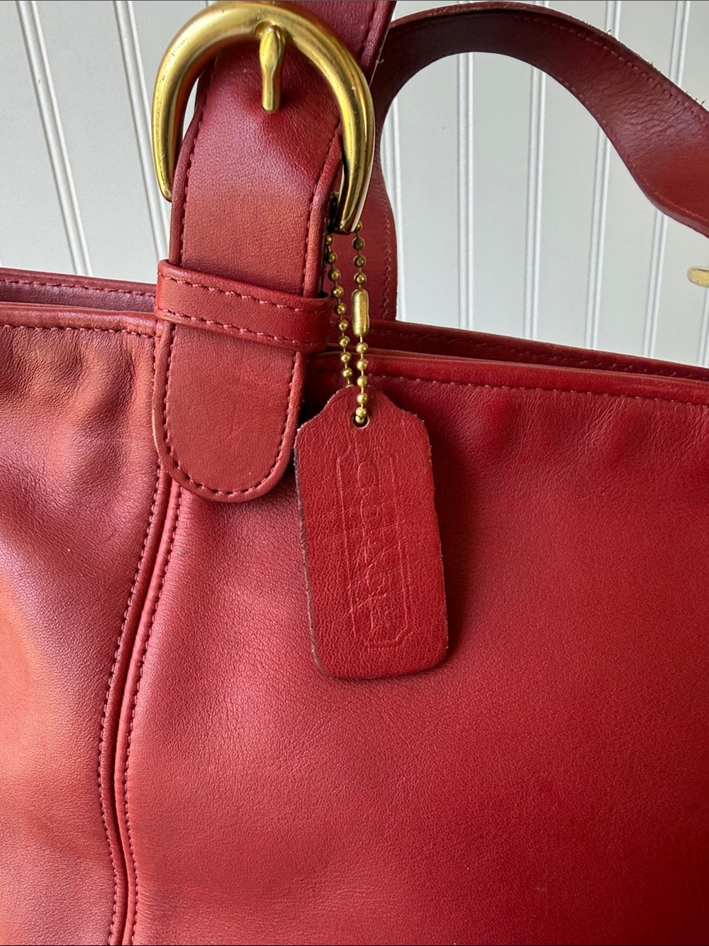 Vintage red leather coach waverly bag - Picture 4 of 7